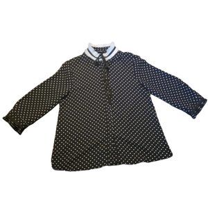 🎉👶 CLOSET SALE 👶🎉 Zara Basic Black White Polka Dot Ruffle Shirt S